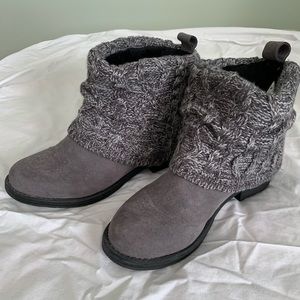 Gray ankle boots